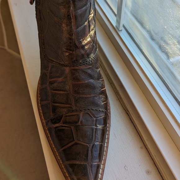 Miu Miu Embossed Crocodile  Boots  Size 39 - Picture 6 of 12